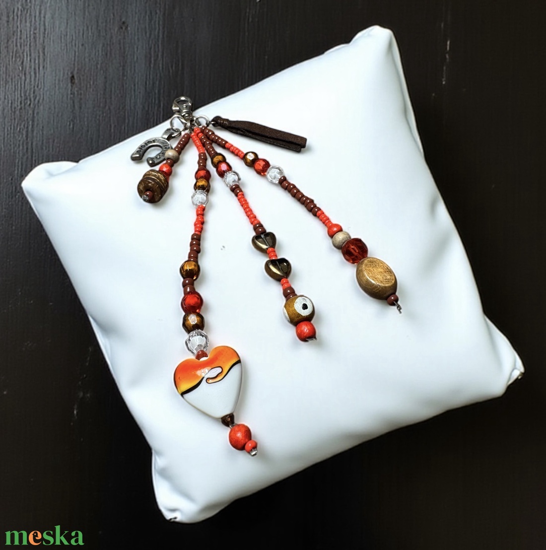 Muránói gyöngyös táskadísz vagy kulcstartó, táska dísz, gyöngy dísz, lámpagyöngy dísz kulcstartóra - táska & tok - kulcstartó & táskadísz - táskadísz - Meska.hu