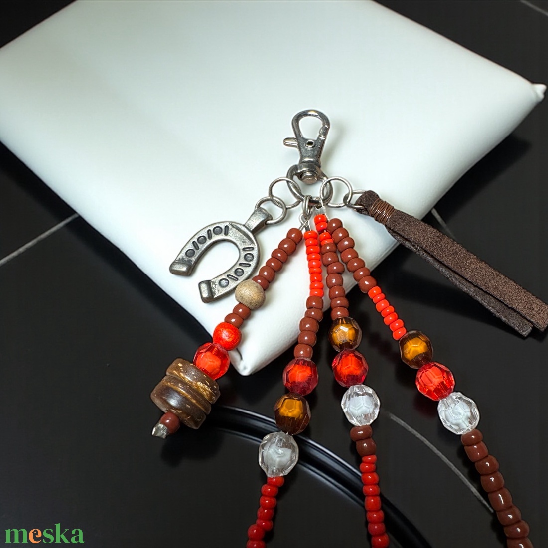 Muránói gyöngyös táskadísz vagy kulcstartó, táska dísz, gyöngy dísz, lámpagyöngy dísz kulcstartóra - táska & tok - kulcstartó & táskadísz - táskadísz - Meska.hu