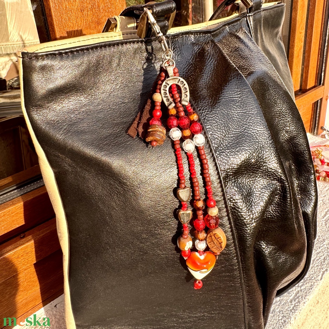 Muránói gyöngyös táskadísz vagy kulcstartó, táska dísz, gyöngy dísz, lámpagyöngy dísz kulcstartóra - táska & tok - kulcstartó & táskadísz - táskadísz - Meska.hu