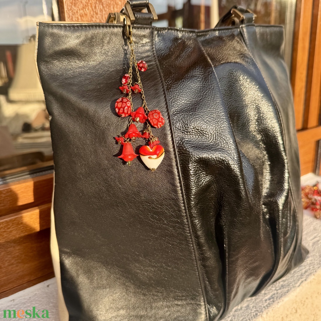 Muránói gyöngyös táskadísz vagy kulcstartó, táska dísz, gyöngy dísz, lámpagyöngy dísz kulcstartóra - táska & tok - kulcstartó & táskadísz - táskadísz - Meska.hu