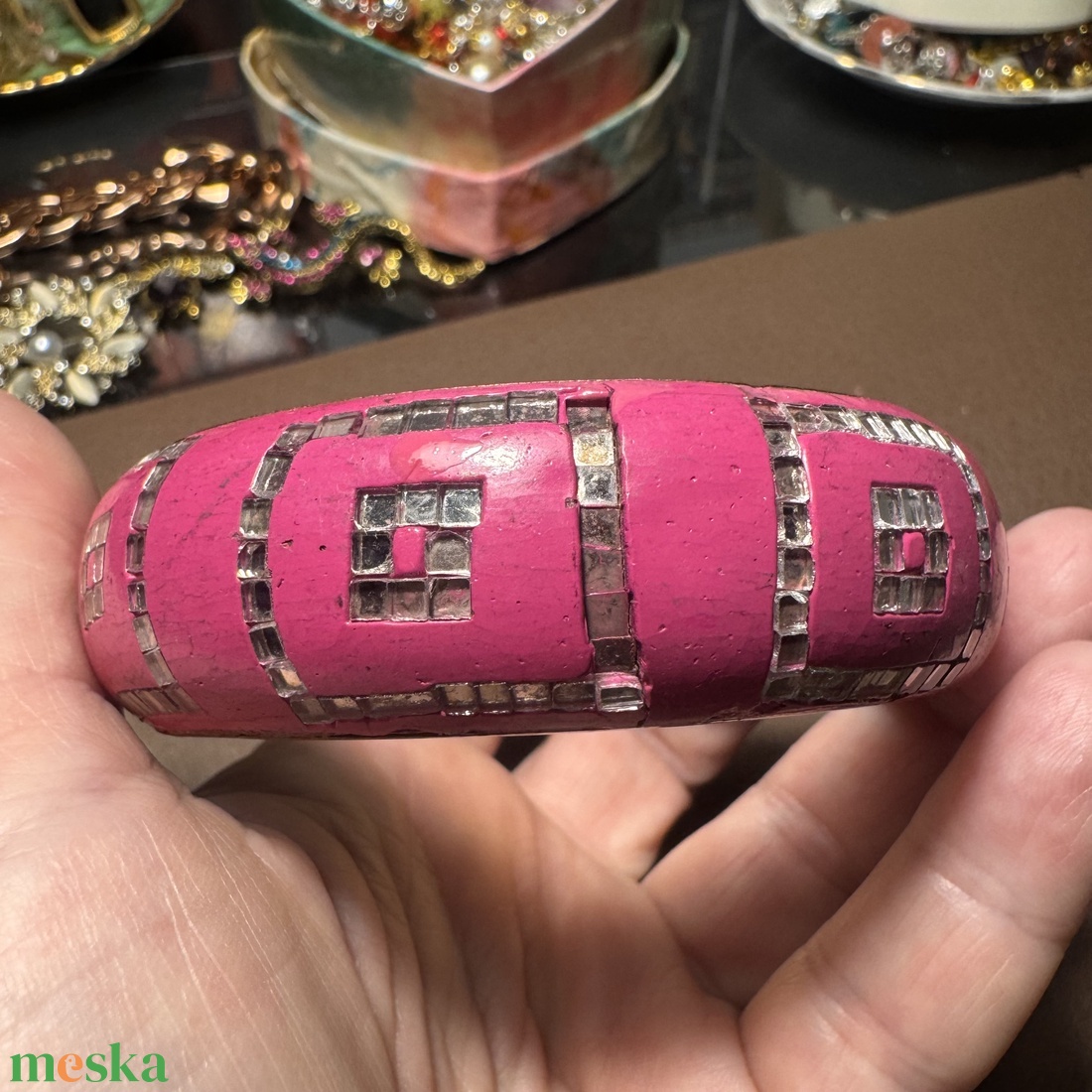 Színes hippi vintage réz karperec a 70-es évekből  eredeti retró bohém ékszer gyűjtőknek és egyedi stílus kedvelőknek - ékszer - karkötő - karperec - Meska.hu