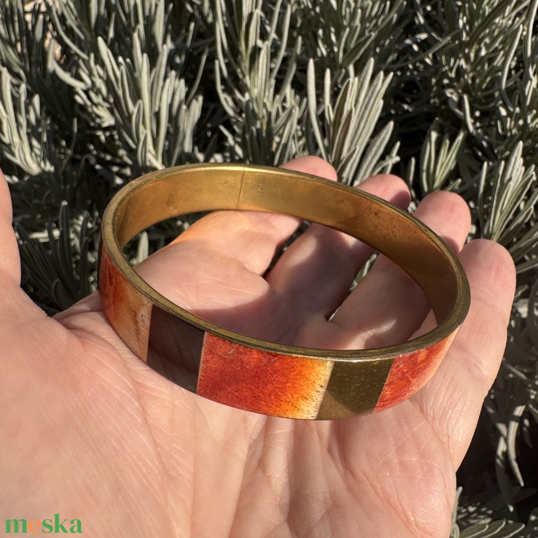 Színes hippi vintage réz karperec a 70-es évekből � eredeti retró bohém ékszer gyűjtőknek és egyedi stílus kedvelőknek - ékszer - karkötő - karperec - Meska.hu