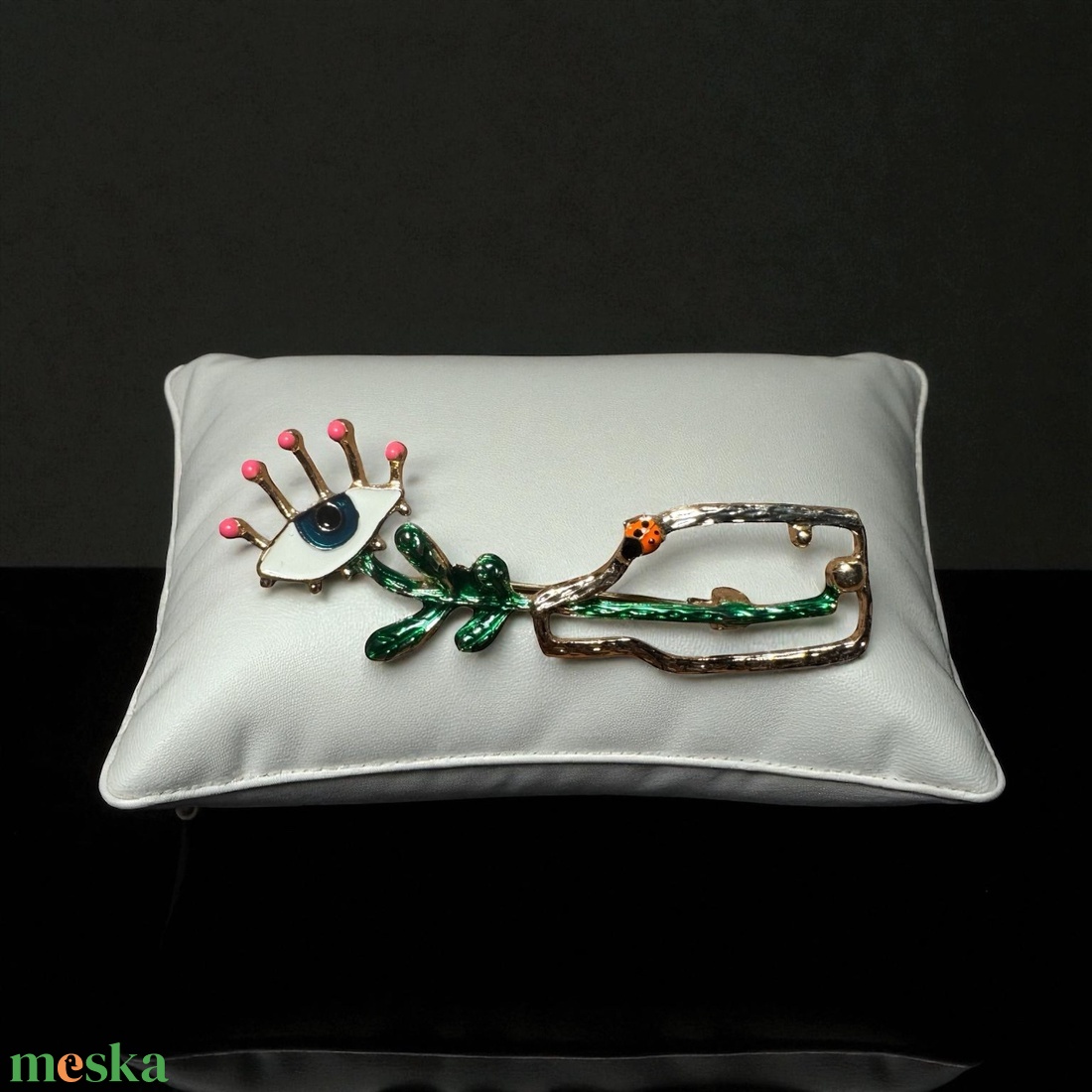 Absztrakt BROSS az 1980-as évekből, gyönyörű elegáns strasszos kitűző, pin szövetkabátra, blúzra,  blézerre - ékszer - kitűző és bross - Meska.hu