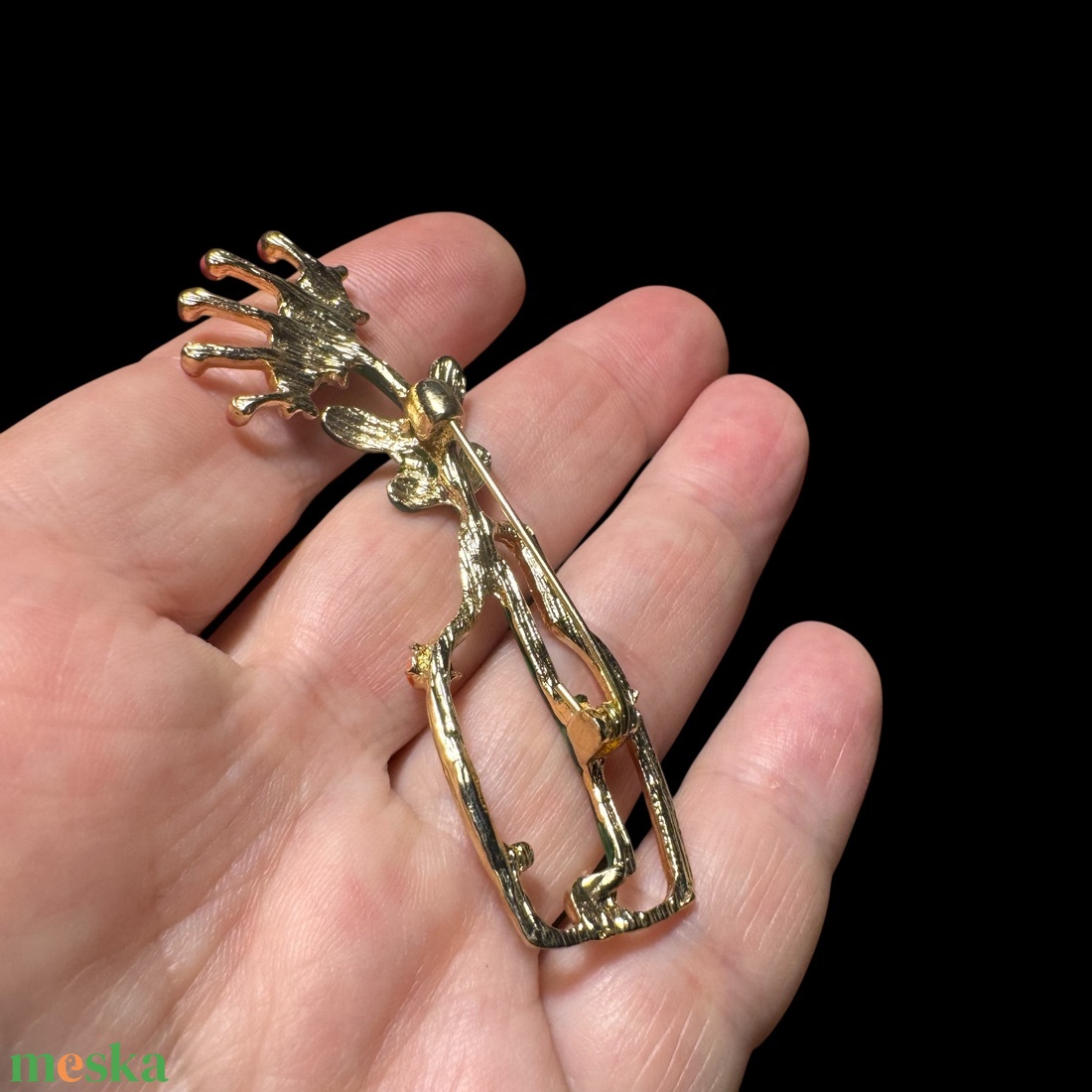 Absztrakt BROSS az 1980-as évekből, gyönyörű elegáns strasszos kitűző, pin szövetkabátra, blúzra,  blézerre - ékszer - kitűző és bross - Meska.hu