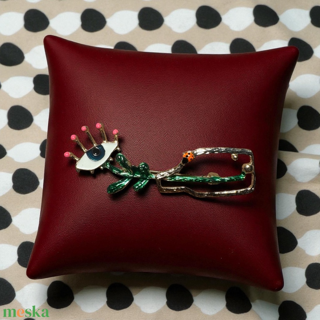 Absztrakt BROSS az 1980-as évekből, gyönyörű elegáns strasszos kitűző, pin szövetkabátra, blúzra,  blézerre - ékszer - kitűző és bross - Meska.hu