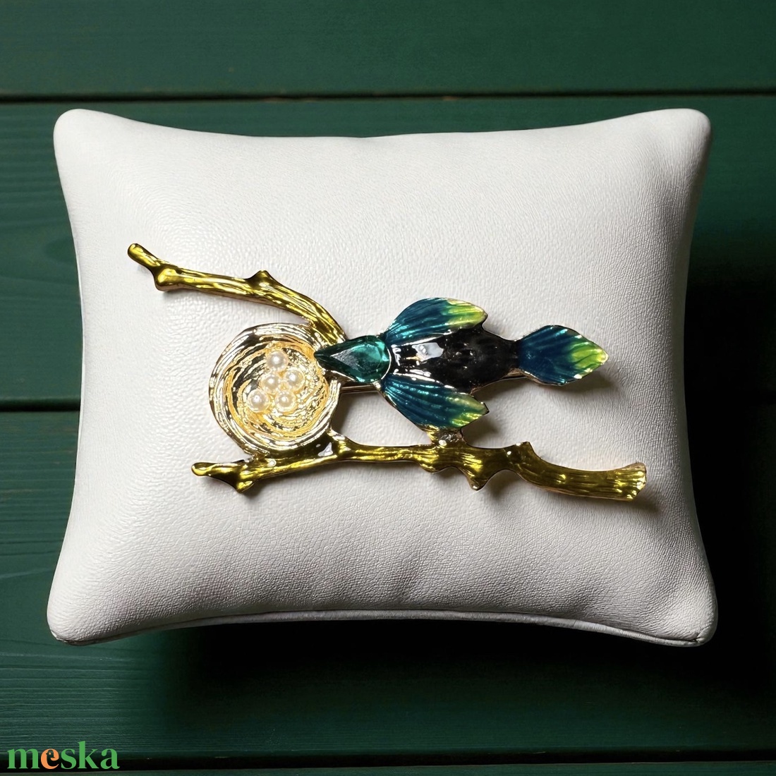 Madár Vintage BROSS az 1980-as évekből, gyönyörű elegáns strasszos kitűző, pin szövetkabátra, blúzra,  blézerre - ékszer - kitűző és bross - Meska.hu