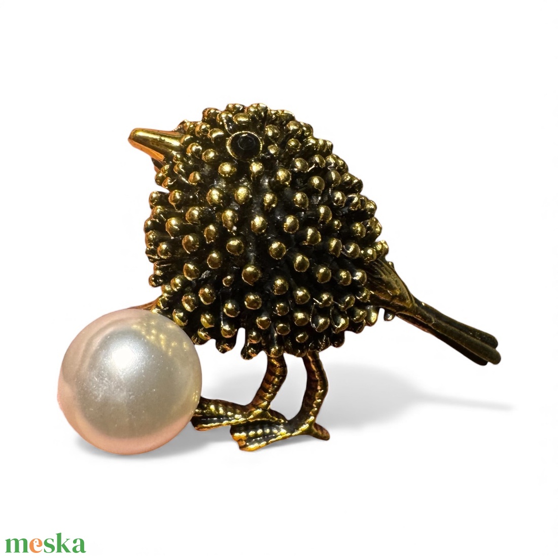 Madár Vintage BROSS az 1980-as évekből, gyönyörű elegáns strasszos kitűző, pin szövetkabátra, blúzra,  blézerre - ékszer - kitűző és bross - Meska.hu