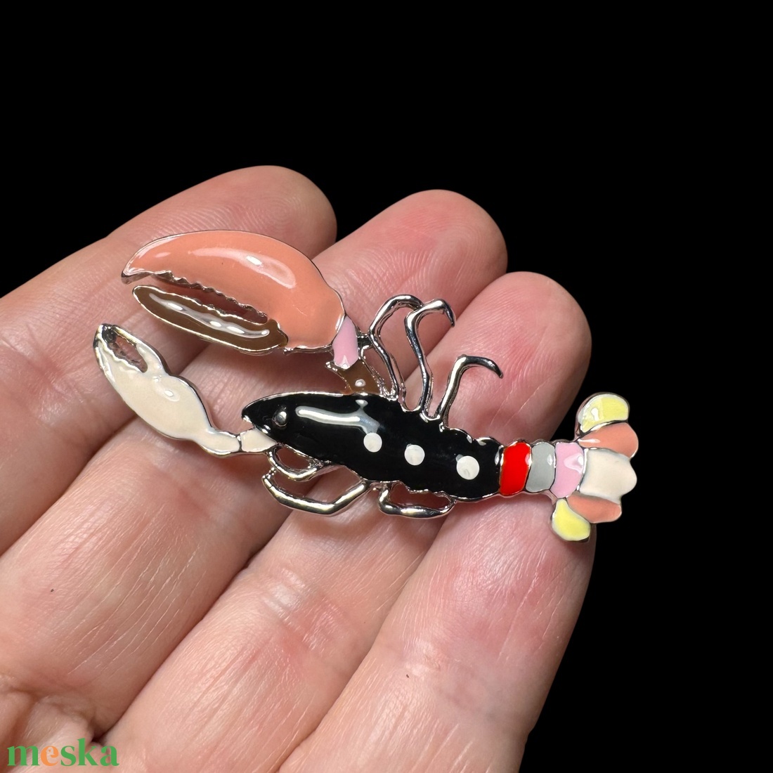 Homár Vintage BROSS az 1980-as évekből, gyönyörű elegáns strasszos kitűző, pin szövetkabátra, blúzra,  blézerre - ékszer - kitűző és bross - Meska.hu