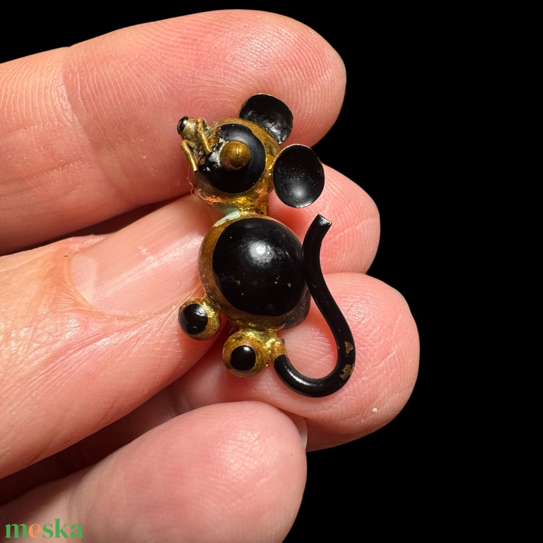 Egérke Vintage BROSS az 1980-as évekből, gyönyörű elegáns strasszos kitűző, pin szövetkabátra, blúzra,  blézerre - ékszer - kitűző és bross - Meska.hu