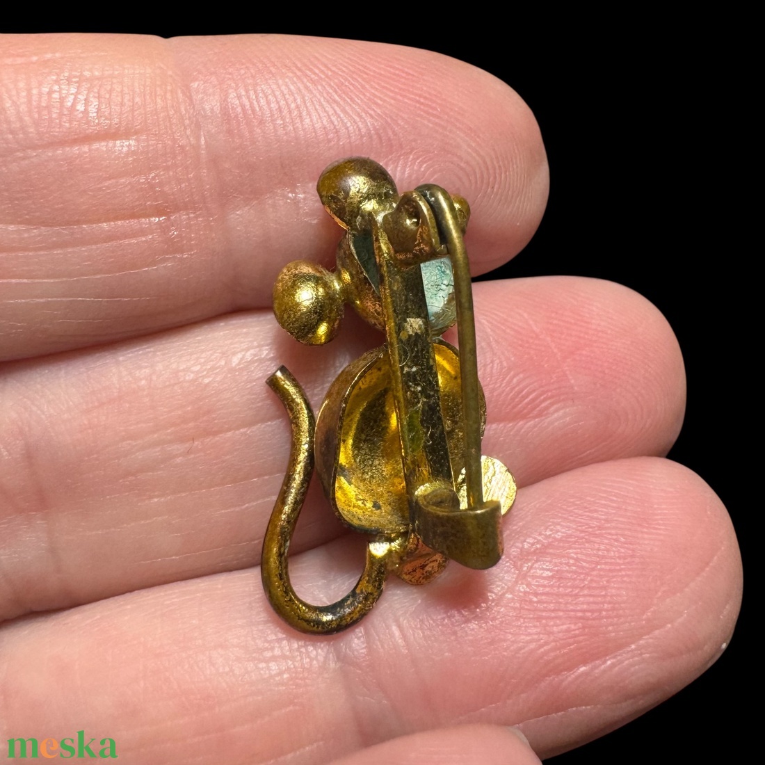 Egérke Vintage BROSS az 1980-as évekből, gyönyörű elegáns strasszos kitűző, pin szövetkabátra, blúzra,  blézerre - ékszer - kitűző és bross - Meska.hu