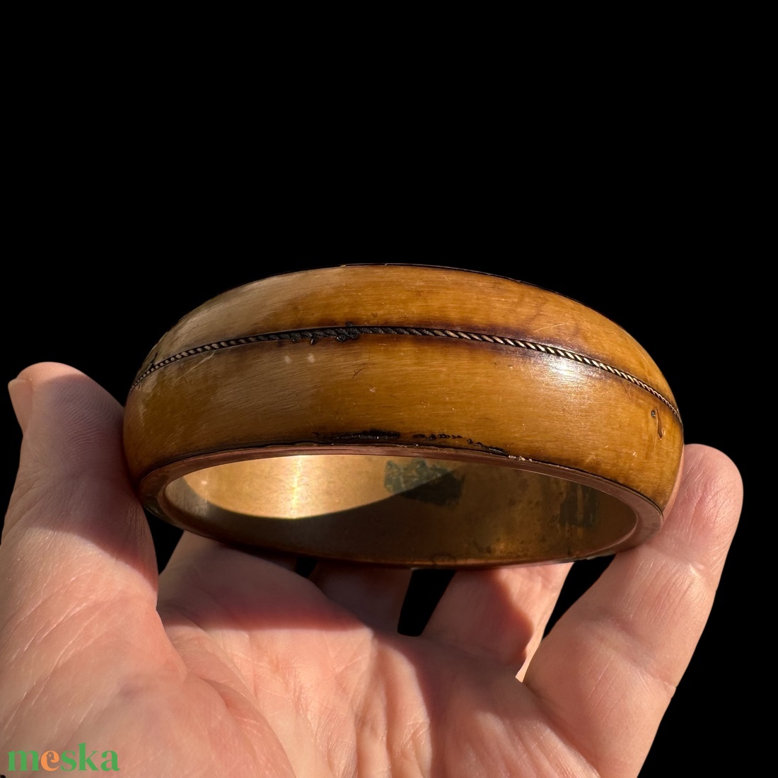 Színes hippi vintage réz karperec a 70-es évekből  eredeti retró bohém ékszer gyűjtőknek és egyedi stílus kedvelőknek - ékszer - karkötő - karperec - Meska.hu