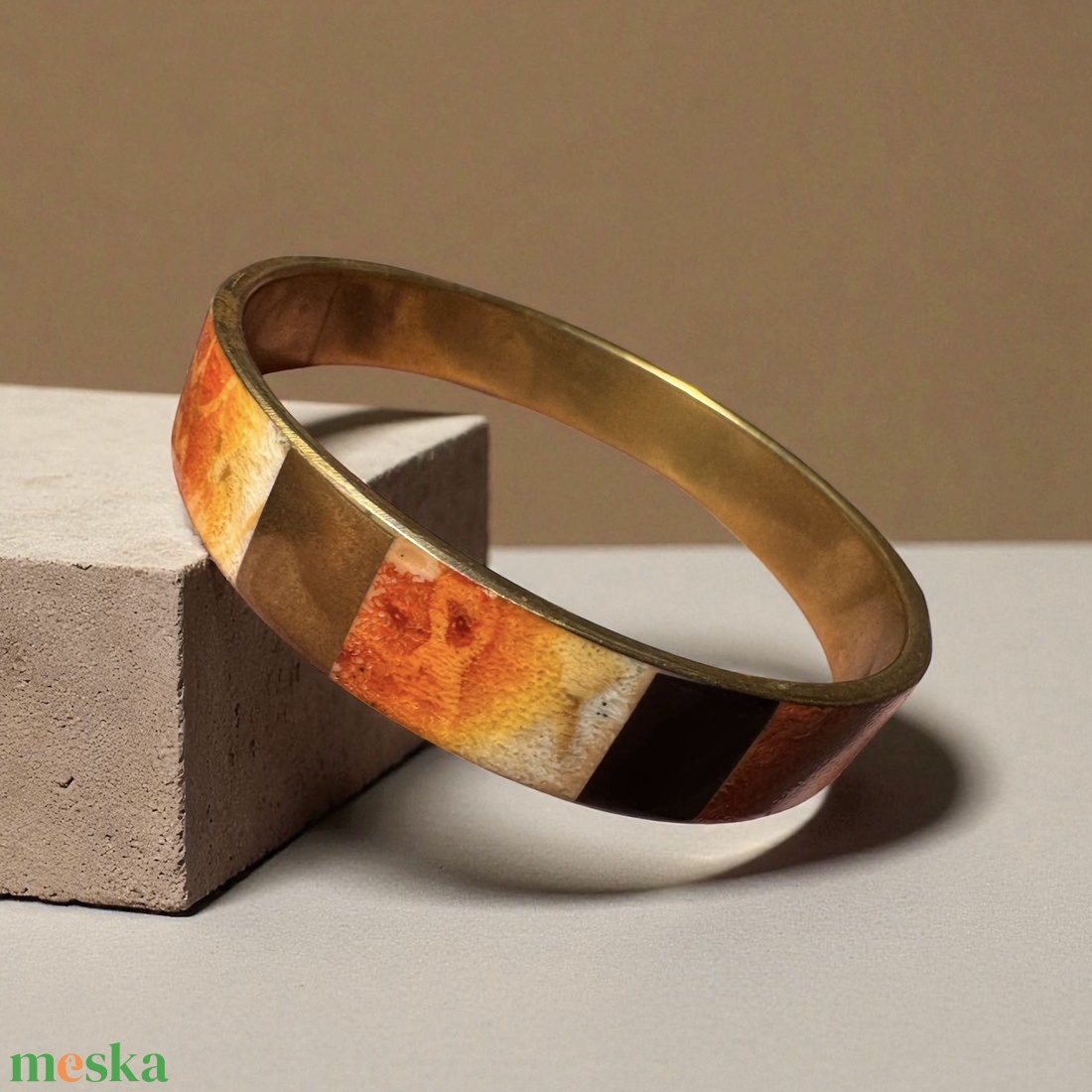 Színes hippi vintage réz karperec a 70-es évekből � eredeti retró bohém ékszer gyűjtőknek és egyedi stílus kedvelőknek - ékszer - karkötő - karperec - Meska.hu