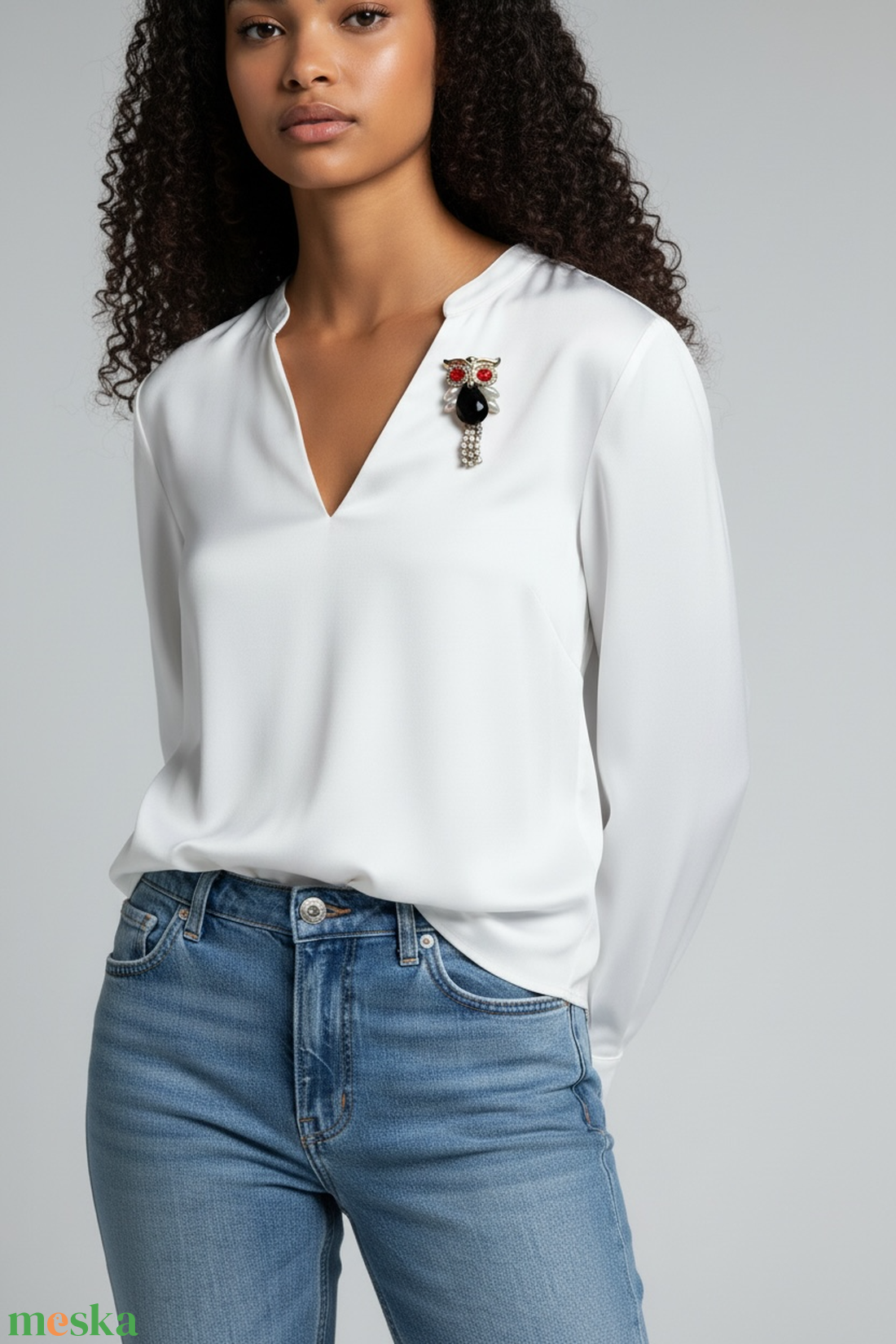 Bagoly madár Vintage BROSS az 1980-as évekből, gyönyörű elegáns strasszos kitűző, pin szövetkabátra, blúzra,  blézerre - ékszer - kitűző és bross - Meska.hu