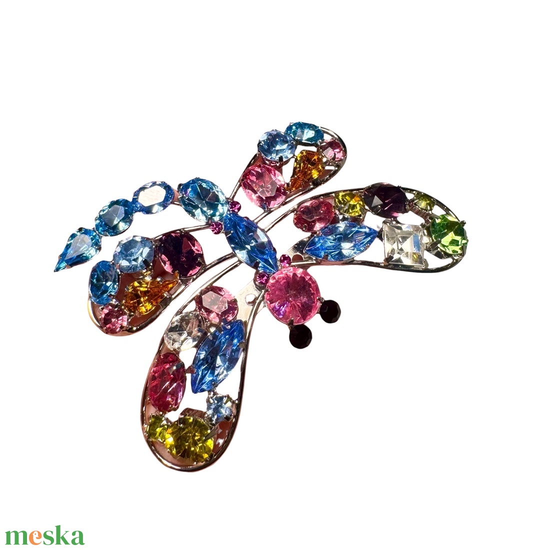 Vintage BROSS az 1980-as évekből, gyönyörű elegáns strasszos kitűző, pin szövetkabátra, blúzra,  blézerre retro kitűző - ékszer - kitűző és bross - Meska.hu