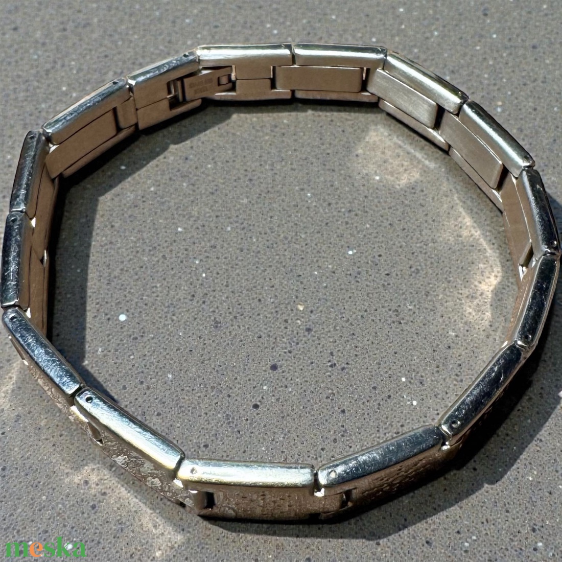 Férfi acél karkötő 21 cm acél karperec férfiaknak, nagyobb méretű retro acél férfi karkötő - ékszer - karkötő - gyöngyös karkötő - Meska.hu