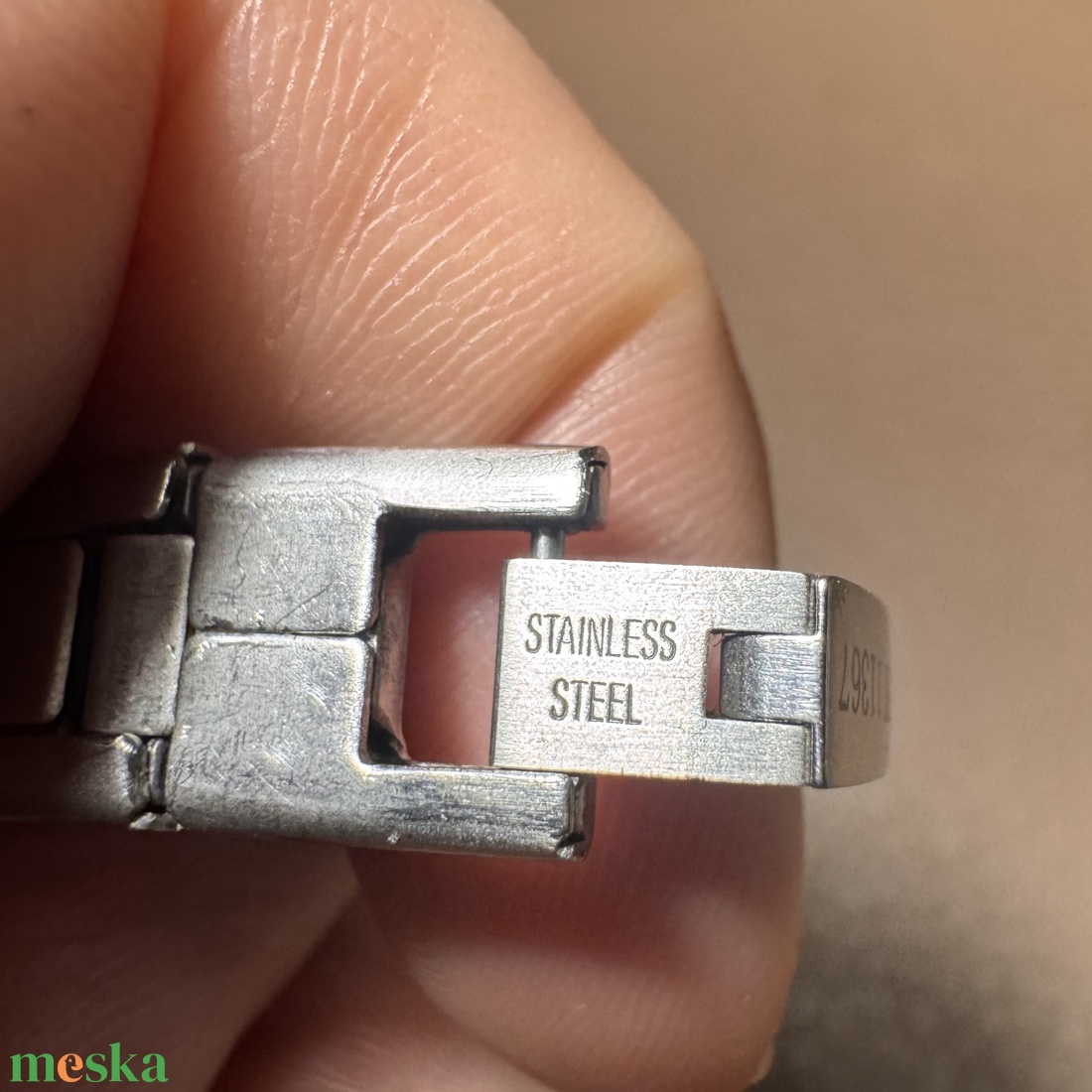 Férfi acél karkötő 21 cm acél karperec férfiaknak, nagyobb méretű retro acél férfi karkötő - ékszer - karkötő - gyöngyös karkötő - Meska.hu