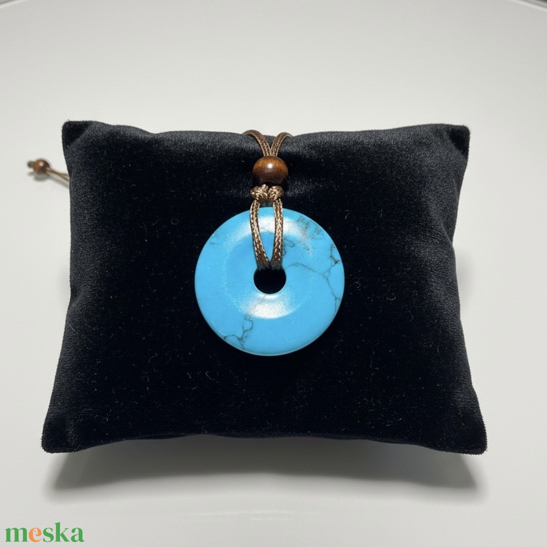 Férfi vagy UNISEX nyaklánc türkiz medállal, férfi türkiz köves nyakánc, uniszex nyakék - ékszer - nyaklánc - statement nyaklánc - Meska.hu
