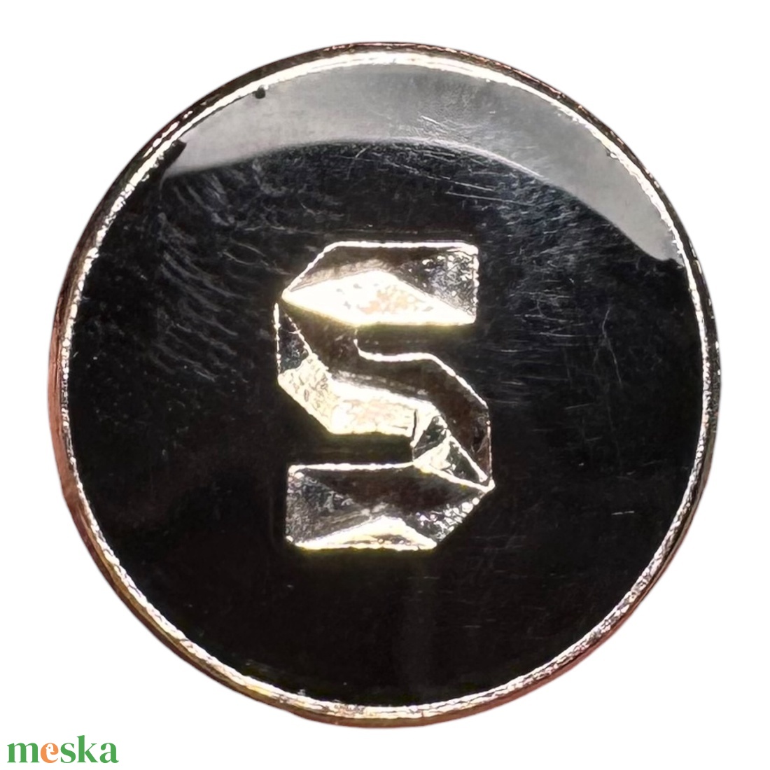S monogram BROSS az 1980-as évekből, S betű gyönyörű elegáns strasszos kitűző, pin szövetkabátra, blúzra - ékszer - kitűző és bross - Meska.hu