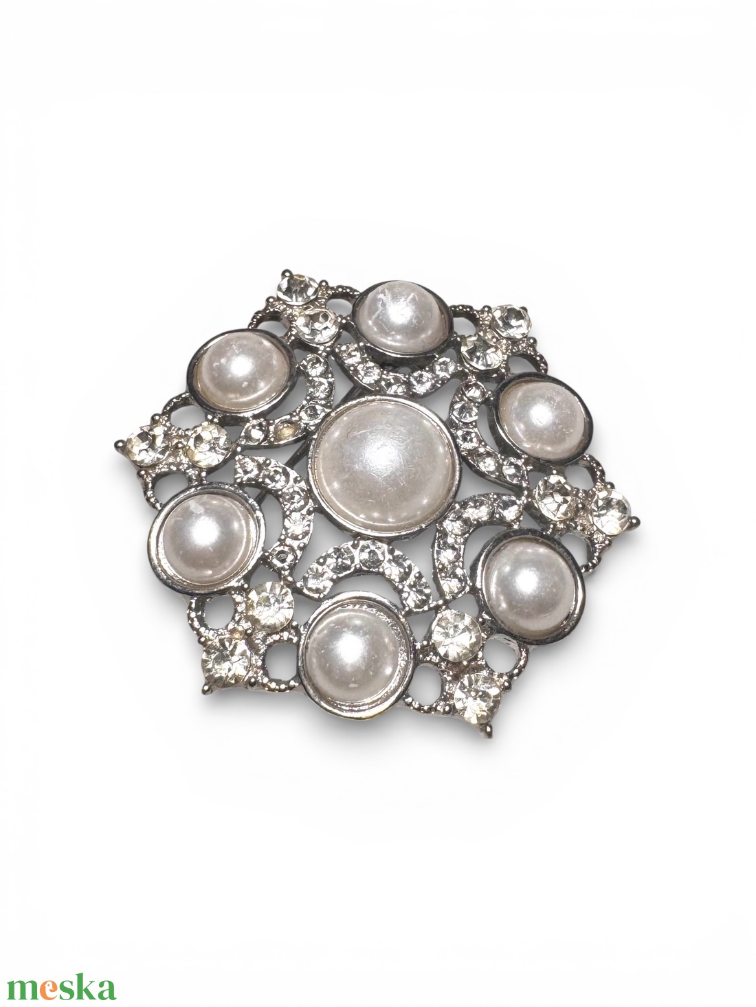 Vintage BROSS az 1980-as évekből, gyönyörű elegáns strasszos kitűző, pin szövetkabátra, blúzra,  blézerre retro kitűző - ékszer - kitűző és bross - Meska.hu