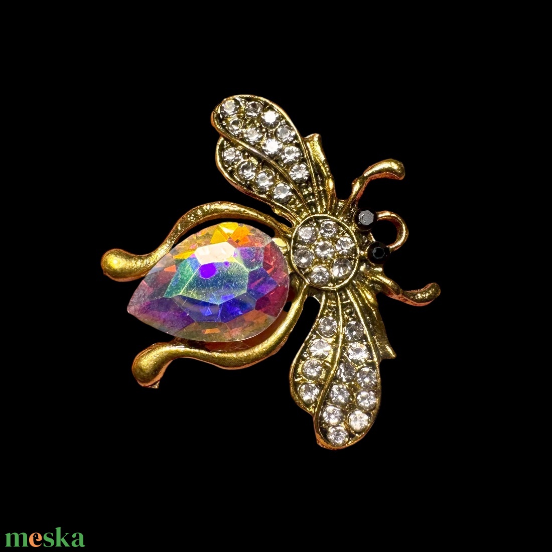 Retro BROSS az 1980-as évekből, gyönyörű elegáns strasszos kitűző, pin szövetkabátra, blúzra,  blézerre szép kitűző - ékszer - kitűző és bross - Meska.hu