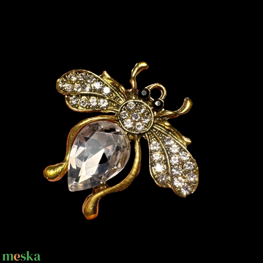 Retro BROSS az 1980-as évekből, gyönyörű elegáns strasszos kitűző, pin szövetkabátra, blúzra,  blézerre szép kitűző - ékszer - kitűző és bross - Meska.hu