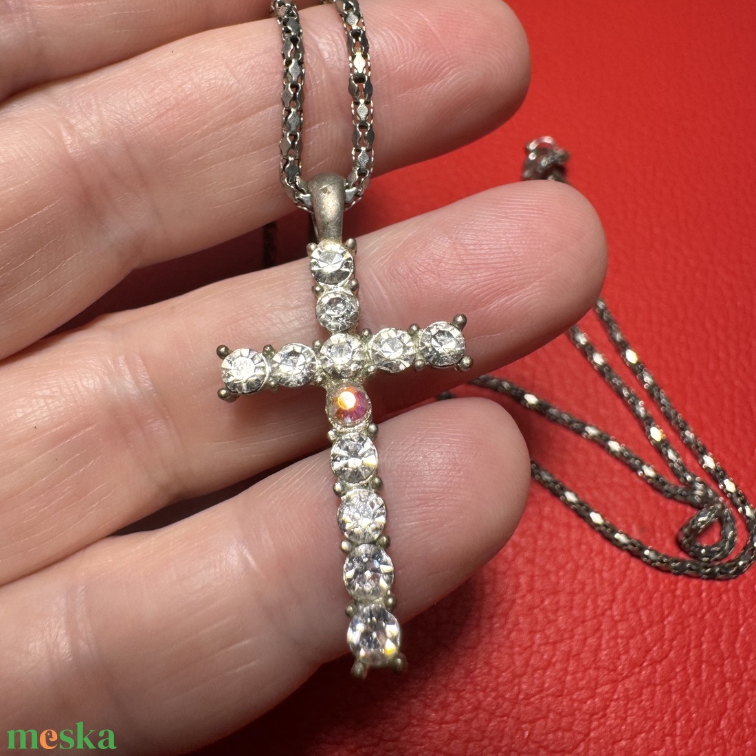 Retro kereszt medálos nyaklánc � vintage vallásos ékszer az 1970�80-as évekből - ékszer - nyaklánc - medálos nyaklánc - Meska.hu