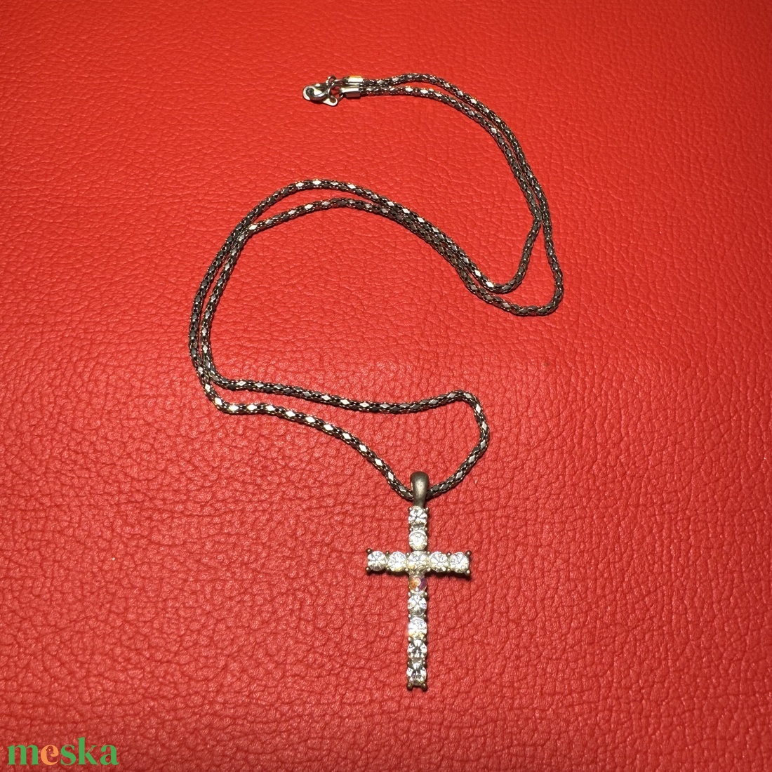 Retro kereszt medálos nyaklánc � vintage vallásos ékszer az 1970�80-as évekből - ékszer - nyaklánc - medálos nyaklánc - Meska.hu