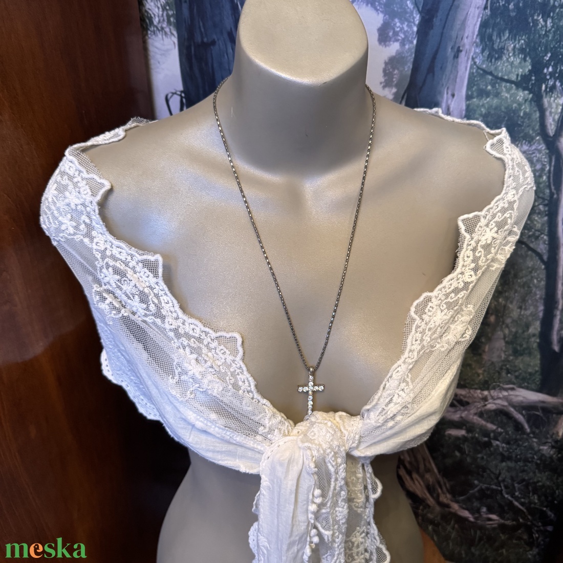 Retro kereszt medálos nyaklánc � vintage vallásos ékszer az 1970�80-as évekből - ékszer - nyaklánc - medálos nyaklánc - Meska.hu