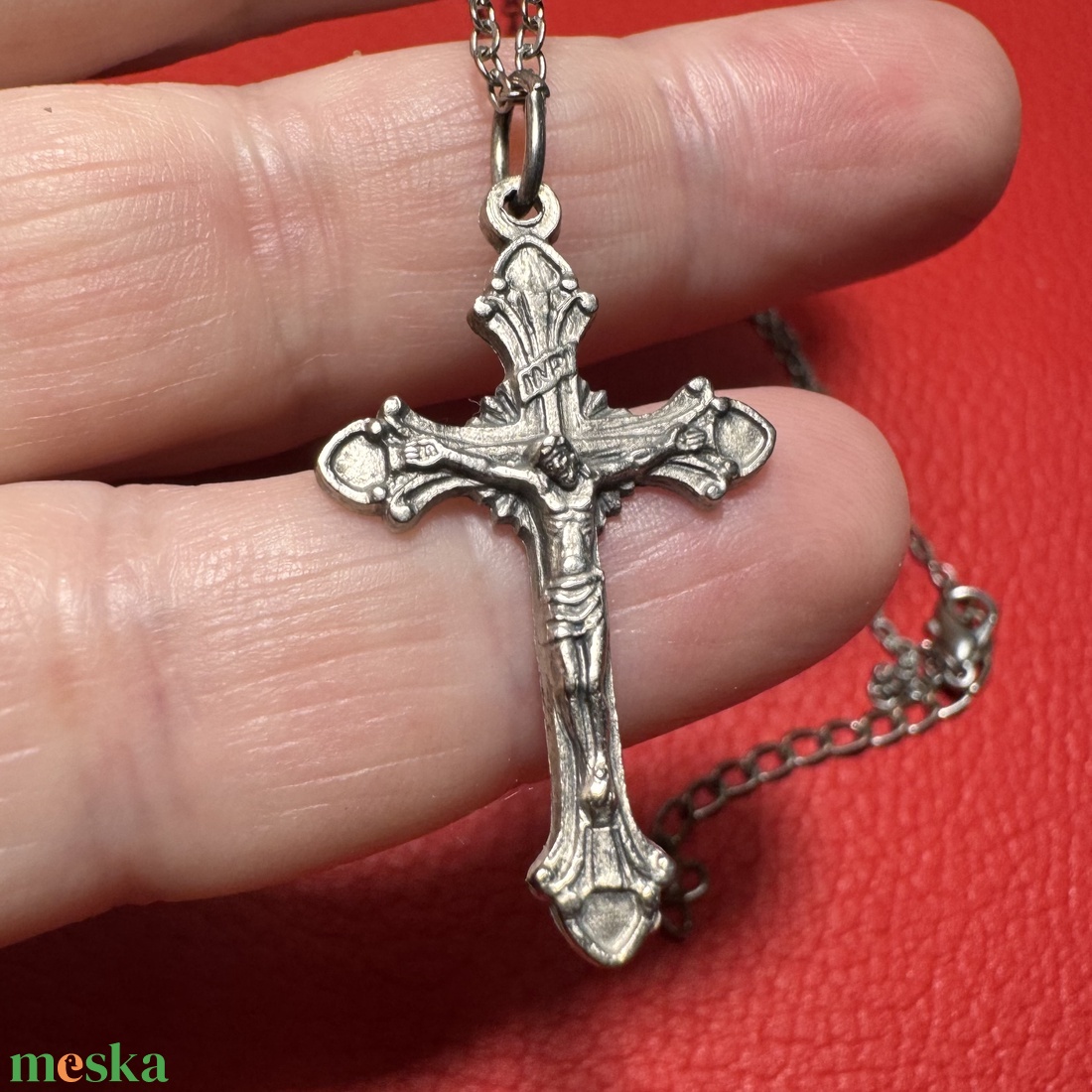 Retro kereszt medálos nyaklánc � vintage vallásos ékszer az 1970�80-as évekből - ékszer - nyaklánc - medálos nyaklánc - Meska.hu