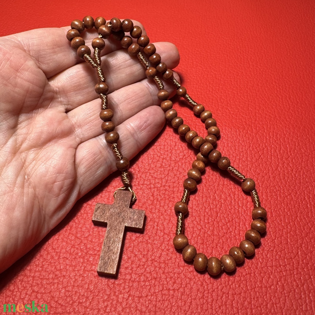Fa rózsafüzér, Retro kereszt medálos nyaklánc � vintage vallásos ékszer az 1970�80-as évekből - ékszer - nyaklánc - medálos nyaklánc - Meska.hu
