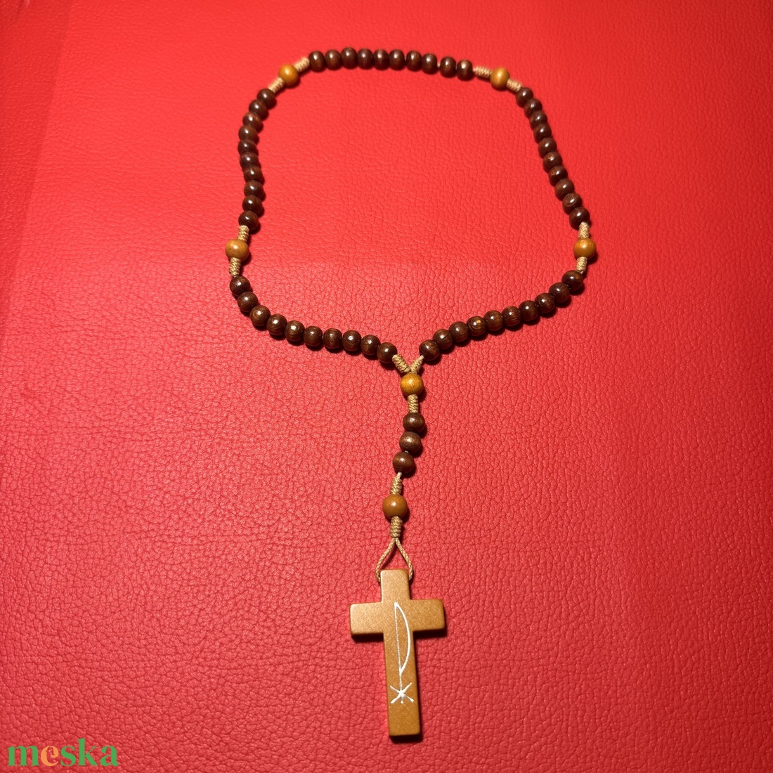 Fa rózsafüzér, Retro kereszt medálos nyaklánc � vintage vallásos ékszer az 1970�80-as évekből - ékszer - nyaklánc - medálos nyaklánc - Meska.hu