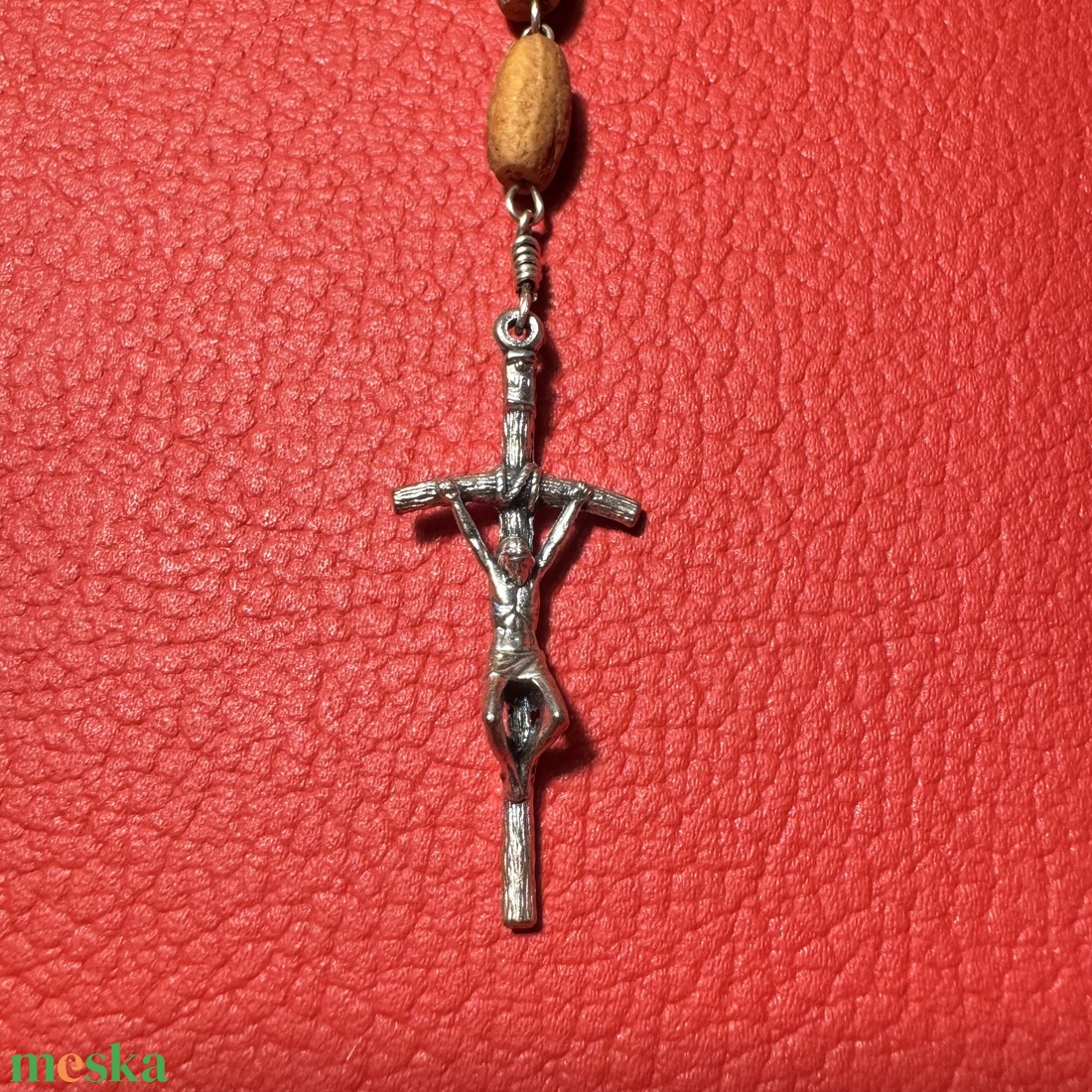 Fa rózsafüzér, Retro kereszt medálos nyaklánc � vintage vallásos ékszer az 1970�80-as évekből - ékszer - nyaklánc - medálos nyaklánc - Meska.hu