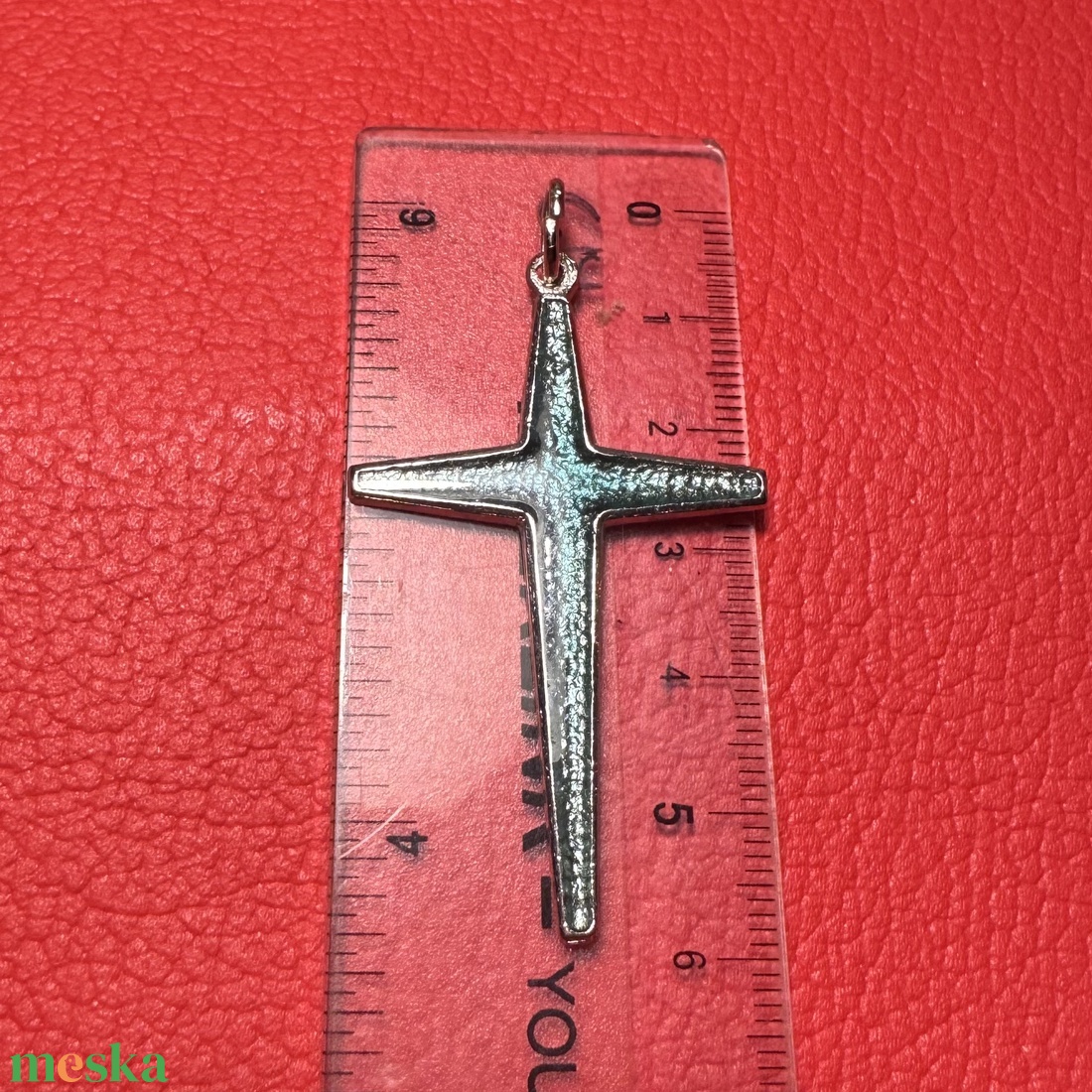 Retro nagyobb tűzzománc kereszt nyakláncra � vintage vallásos ékszer az 1970�80-as évekből - ékszer - nyaklánc - medálos nyaklánc - Meska.hu