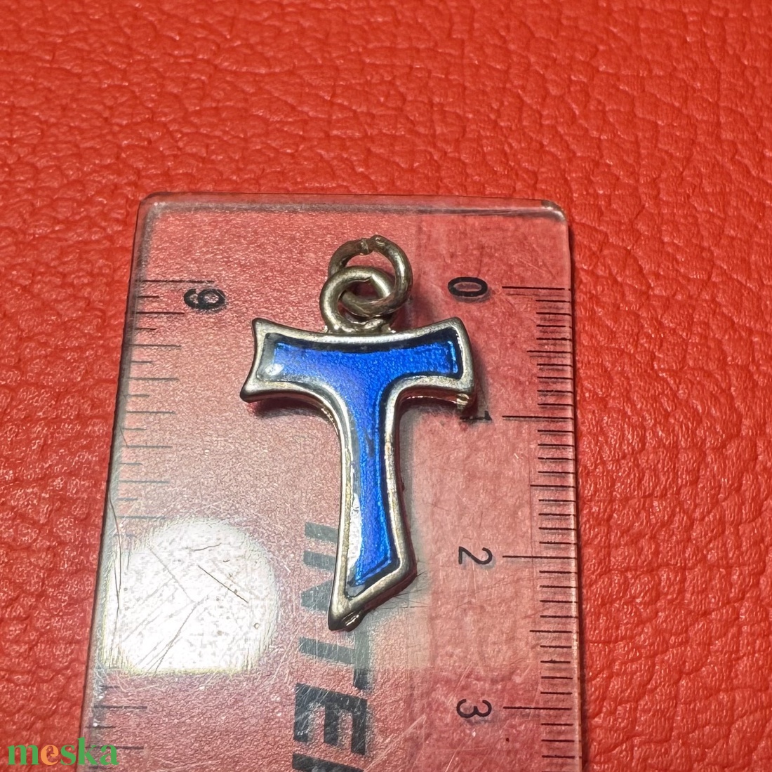 Antoniusz kereszt, Tau kereszt tűzzománcból kereszt nyakláncra � vintage vallásos ékszer az 1970�80-as évekből - ékszer - nyaklánc - medálos nyaklánc - Meska.hu