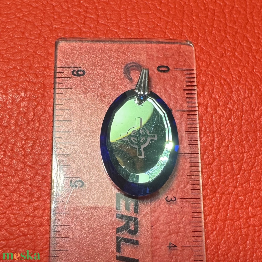 Retro nap-kereszt üveg medál nyakláncra � vintage vallásos ékszer az 1970�80-as évekből - ékszer - nyaklánc - medálos nyaklánc - Meska.hu