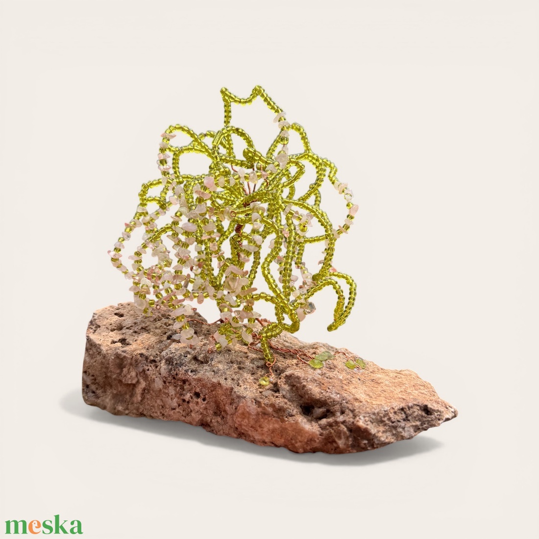 Kristály fa ásványból, Bonsai kristály Ékszerfa szerencsefa, életfa pénzfa, kristályfa peridot kvarc kövekből drágakő fa - otthon & életmód - dekoráció - asztal és polc dekoráció - gyöngyfa, ásványfa - Meska.hu