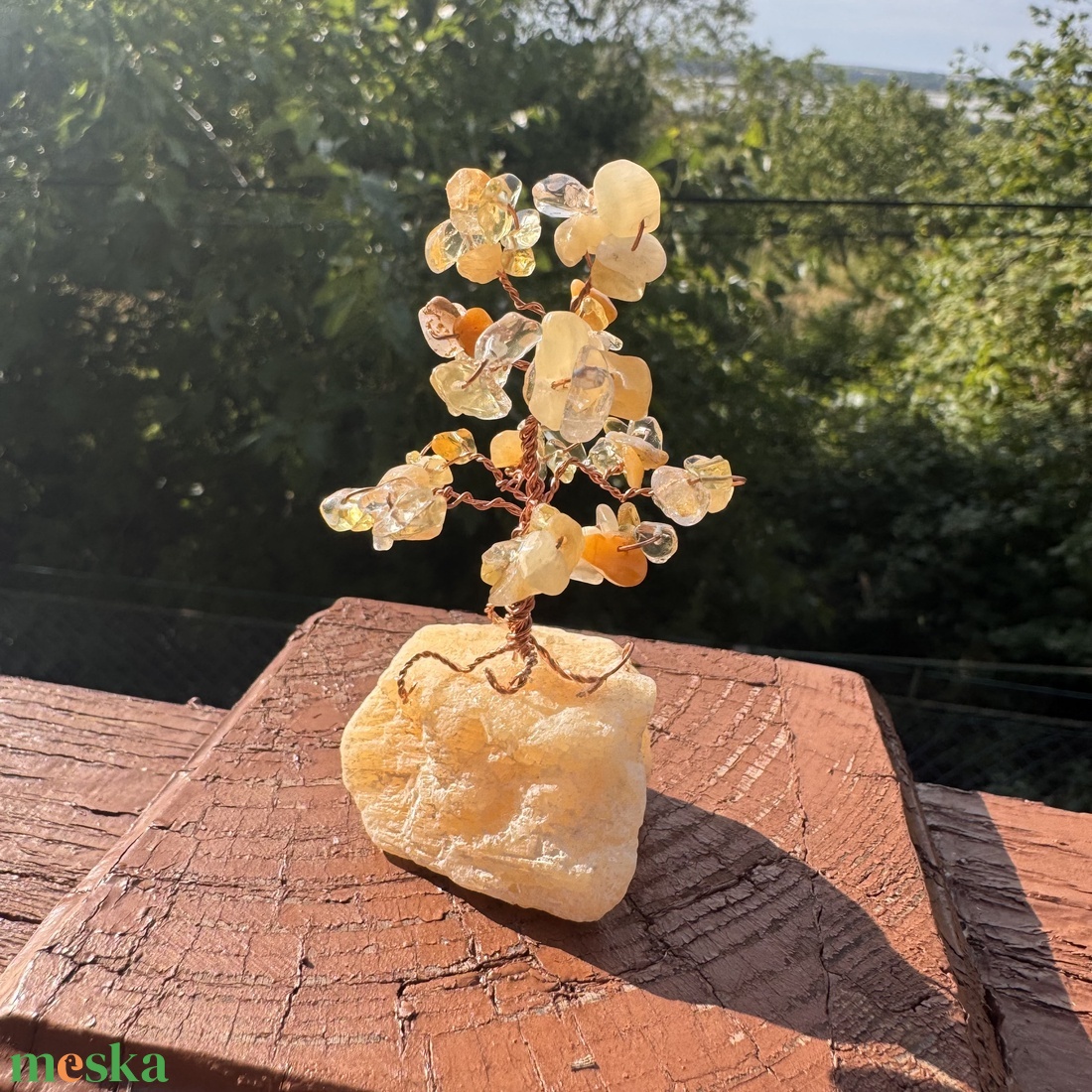 Kristály fa citrin ásványból, Bonsai kristály Ékszerfa szerencsefa, életfa, pénzhozó fa, kristályfa kövekből drágakő fa - otthon & életmód - dekoráció - asztal és polc dekoráció - gyöngyfa, ásványfa - Meska.hu