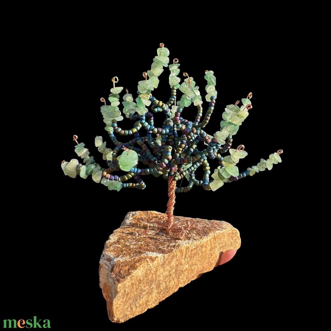 Kristály fa aventurin ásványból, Bonsai kristály Ékszerfa szerencsefa, életfa, drágakő fa, pénzfa  - otthon & életmód - dekoráció - asztal és polc dekoráció - gyöngyfa, ásványfa - Meska.hu