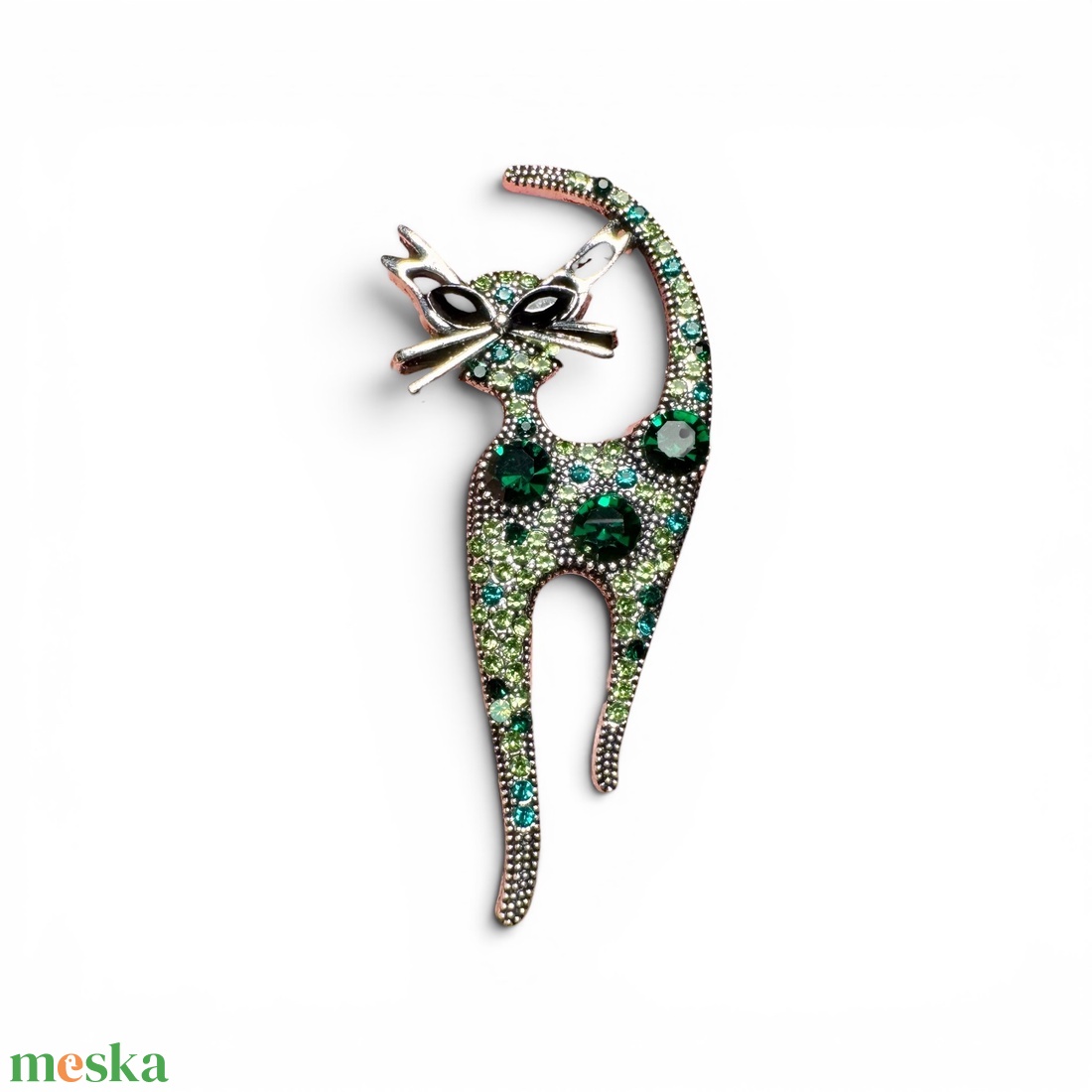 Cicás retro BROSS az 1980-as évekből, gyönyörű elegáns strasszos kitűző, pin szövetkabátra, blúzra,  blézerre - ékszer - kitűző és bross - Meska.hu