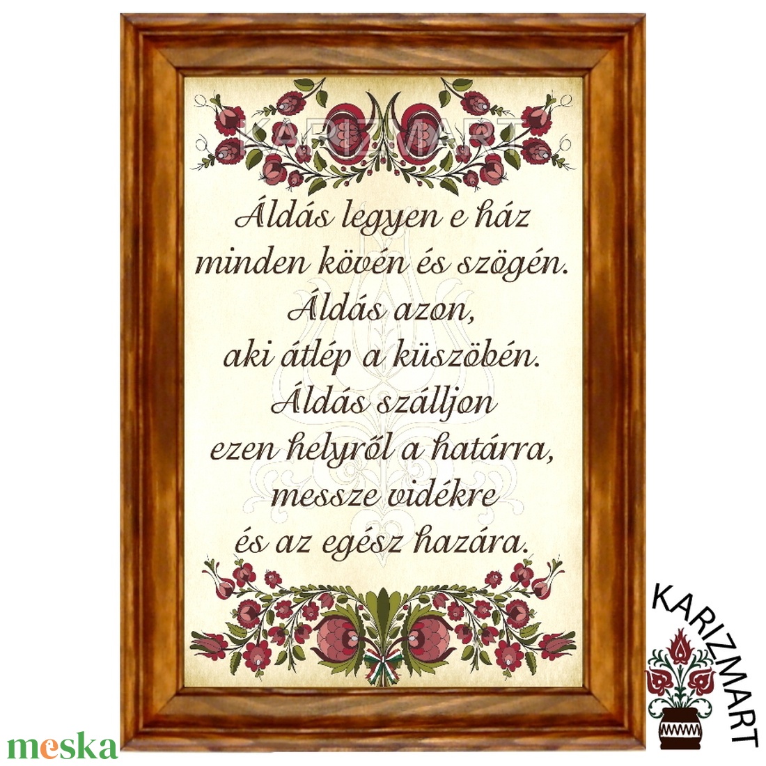 Falikép Áldás szűrhímzés motívummal #KK05-6A - otthon & életmód - vallás - házi áldás - Meska.hu