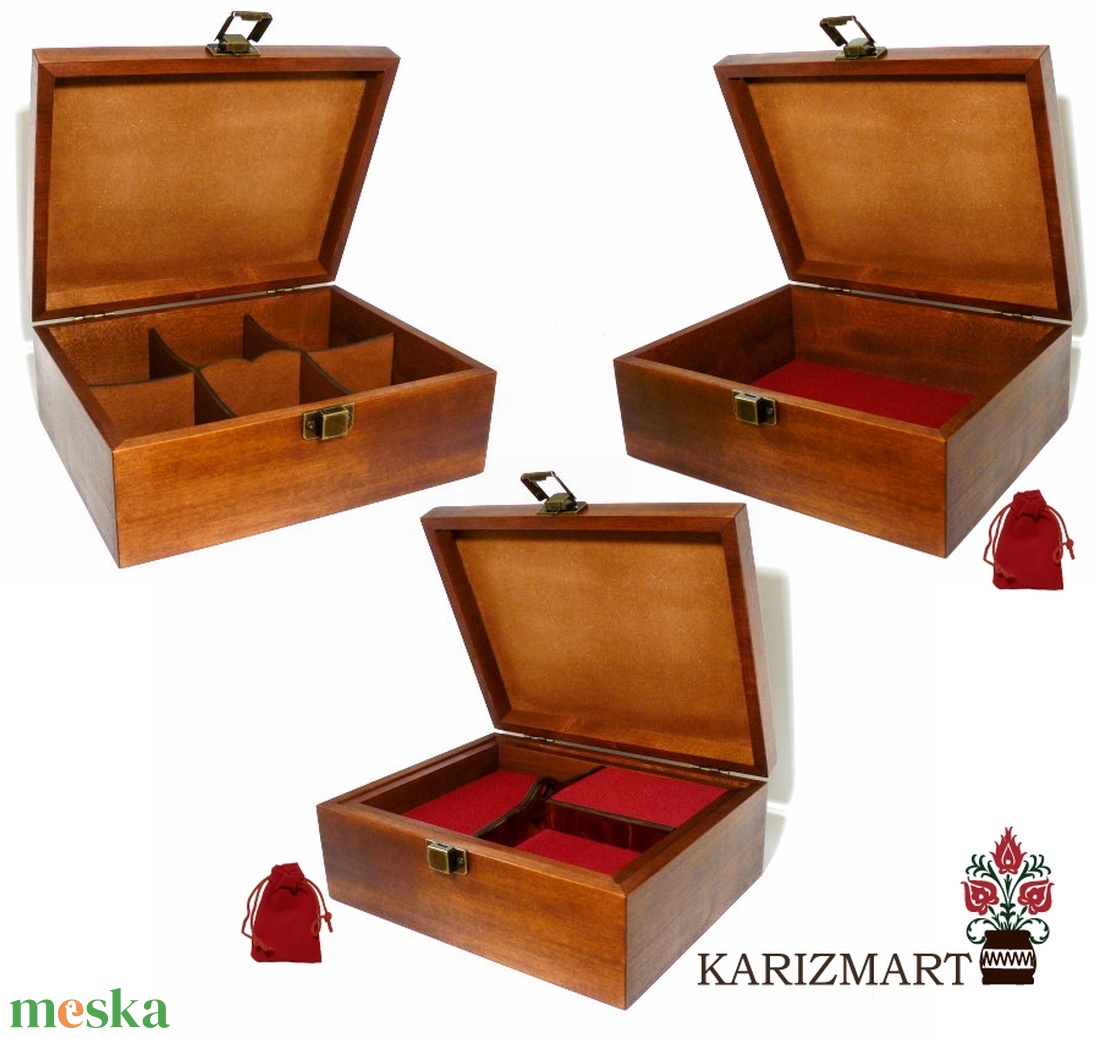 Nagyméretű Ékszeres Teás Díszdoboz Tároló doboz matyó motívummal #23 - ékszer - ékszertartó - ékszerdoboz - Meska.hu