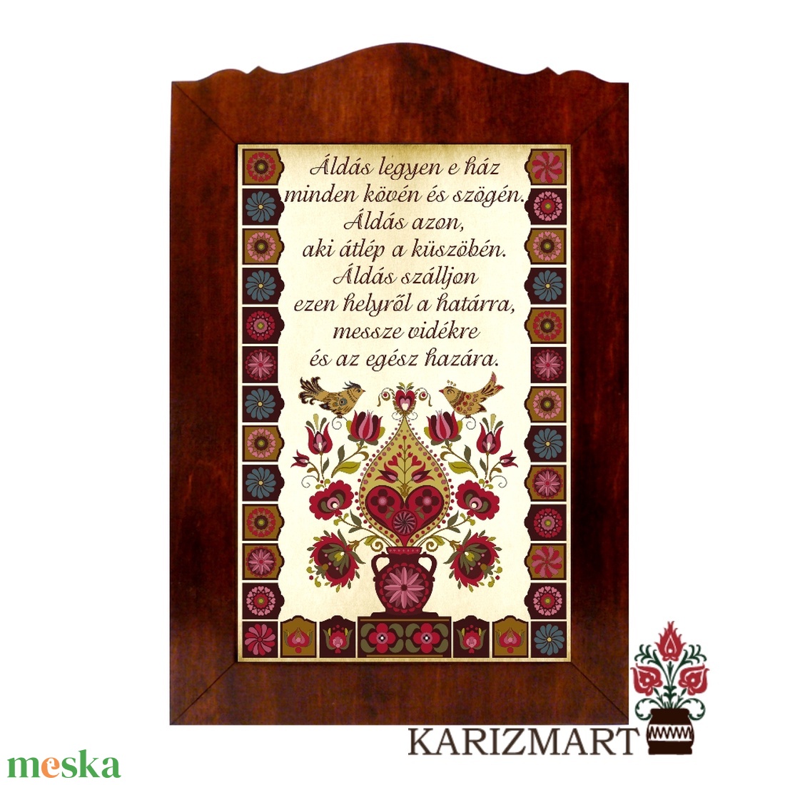 Táblakép Áldás madaras tulipánfás motívummal #TK01-4A - otthon & életmód - vallás - házi áldás - Meska.hu