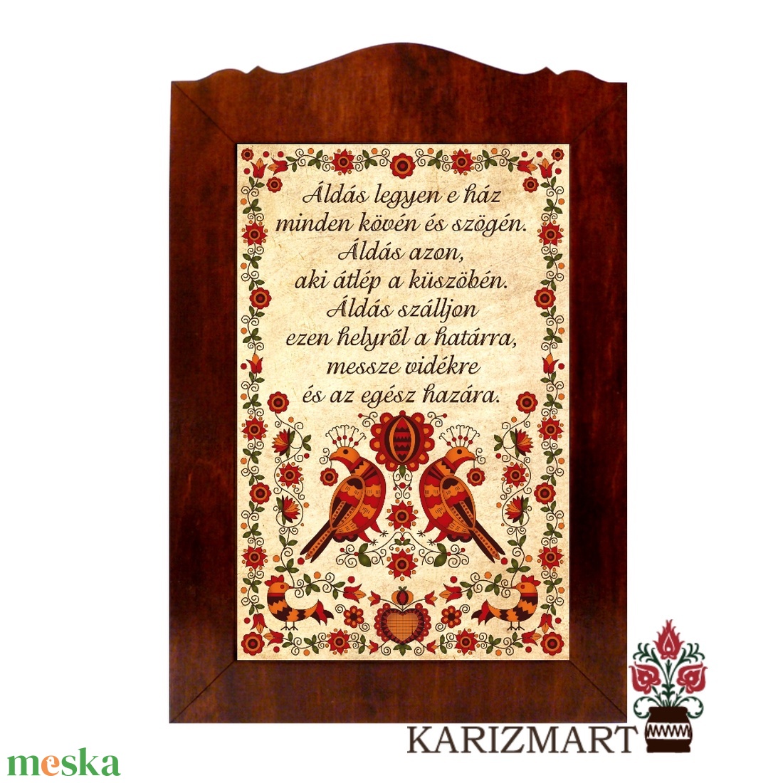 Táblakép Áldás rábaközi madaras motívummal #TK01-5A - otthon & életmód - vallás - házi áldás - Meska.hu Táblakép Áldás rábaközi madaras motívummal #TK01-5A - otthon & életmód - vallás - házi áldás - Meska.hu