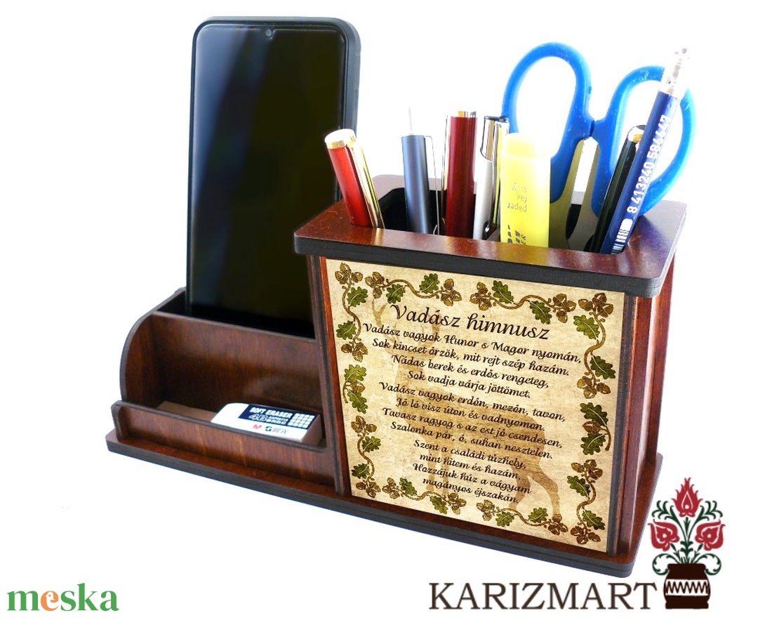 Írószertartó Telefontartó egyedi felirattal Vadászhimnusz #14 - otthon & lakás - papír írószer - tolltartó & ceruzatekercs - Meska.hu