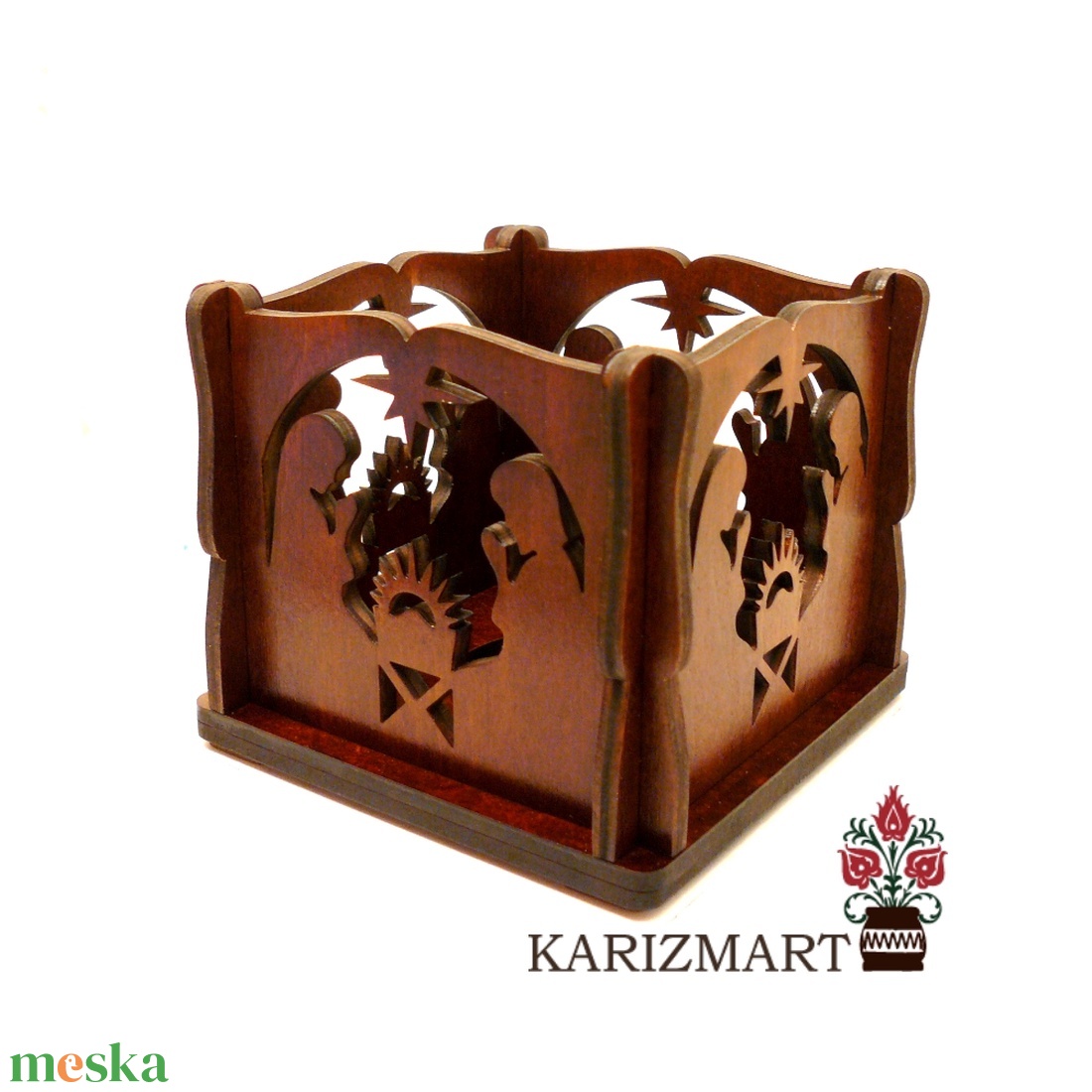 Mécsestartó - Betlehem - Ajándék illatmécsessel #MT01-1 - karácsony - karácsonyi lakásdekoráció - karácsonyi illatgyertya, mécses - Meska.hu