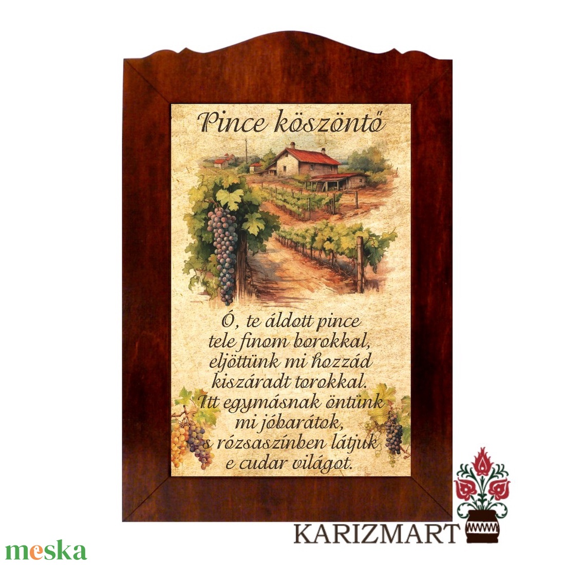 Táblakép Pince köszöntő #TK01-17 - otthon & életmód - vallás - házi áldás - Meska.hu Táblakép Pince köszöntő #TK01-17 - otthon & életmód - vallás - házi áldás - Meska.hu