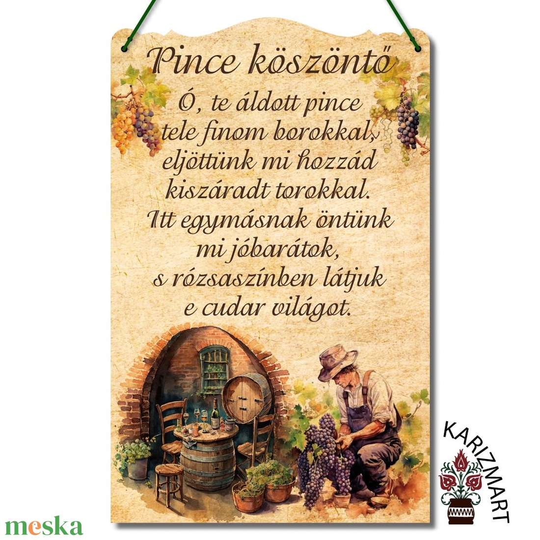 Pince köszöntő táblakép #PK01 - otthon & életmód - dekoráció - kép & falikép - táblakép - Meska.hu Pince köszöntő táblakép #PK01 - otthon & életmód - dekoráció - kép & falikép - táblakép - Meska.hu