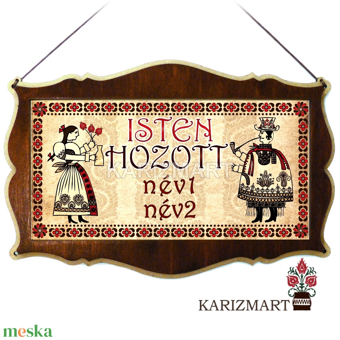 Ajtótábla Isten hozott népies pár motívummal Egyedi nevekkel #AT01-8 - otthon & életmód - dekoráció - ajtó- és ablak dekoráció - ajtótábla - Meska.hu Ajtótábla Isten hozott népies pár motívummal Egyedi nevekkel #AT01-8 - otthon & életmód - dekoráció - ajtó- és ablak dekoráció - ajtótábla - Meska.hu