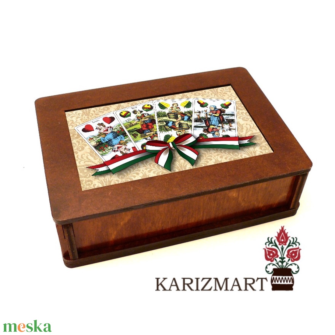 Kártyatartó díszdoboz 1 csomag magyar kártyával - játék & sport - táblajáték és kártyajáték - kártya - Meska.hu