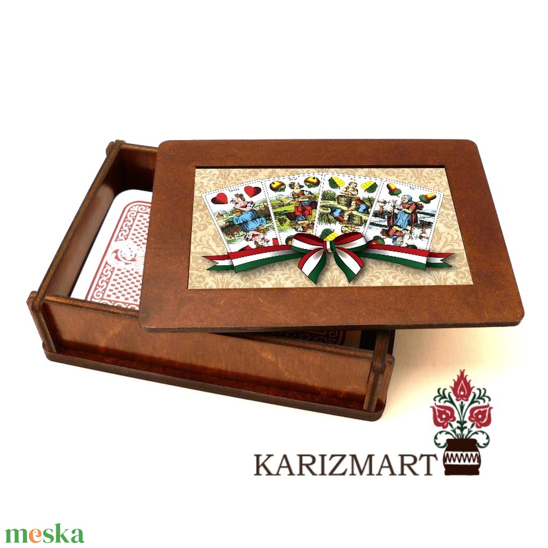 Kártyatartó díszdoboz 1 csomag magyar kártyával - játék & sport - táblajáték és kártyajáték - kártya - Meska.hu
